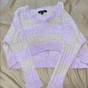 Lavender and grey stopped sweater